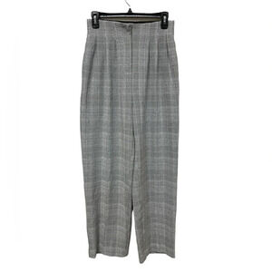 H&M black and white high rise straight leg trousers